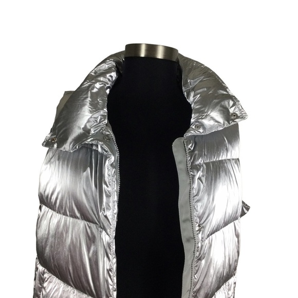 ATHLETA Plus Size Silver Metallic Downtown Vest Hi /Low Design Nwot Size 1X - Picture 6 of 14